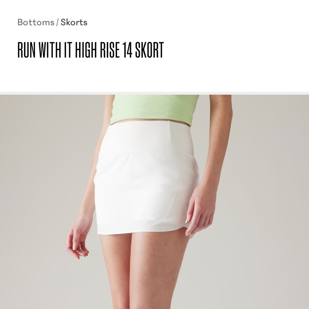 White skirt with built in shorts and back pocket